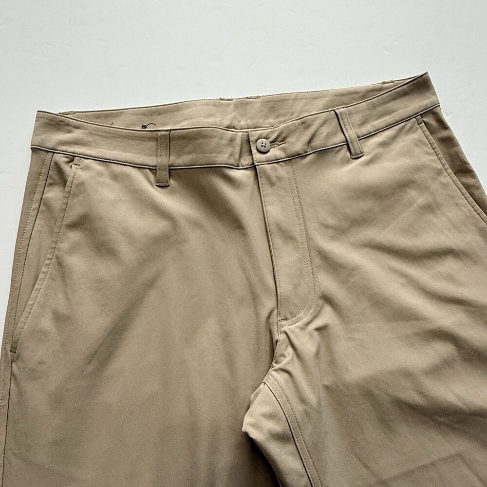 FootJoy FJ Athletic Fit Golf Pants Mens 32(34)x32 Khaki Tan Performance 5-Pocket
